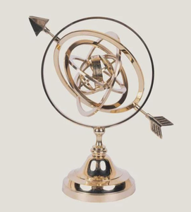 Esfera Armilar Dorada Vintage de Latón, Escultura de Globo Zodiacal, Decoración Celestial para Escritorio, Esfera Astronómica, Regalo para Oficina o Biblioteca - Product Image 1