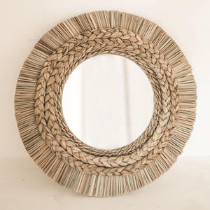 Miroir mural suspendu style bohème en jacinthe d'eau, motif floral, décoration de chambre, fabriqué au Vietnam, lot multi-pièces, vente chaude - Product Image 6