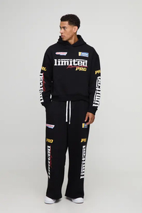 Chándal Deportivo para Hombre, Edición Limitada, con Capucha, Manga Larga, Estampado de Letras, Color Negro, Corte Holgado, para Otoño - Product Image 6