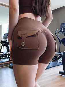 Pantalon de yoga grande taille pour femme, couleur unie, coupe ajustée, taille haute, en Spandex/Nylon, pour la gym et l'entraînement, taille élastique, décontracté - Product Image 6