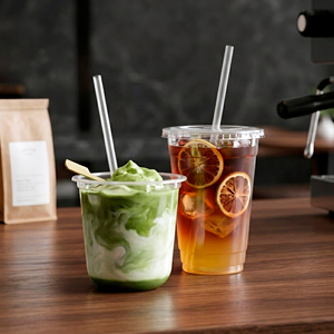 QUANG QUAN 16/22/24oz Clear PP/PET Disposable Single Wall Plastic <b>Cup</b> with 95mm Lid Round for <b>Cold</b> Coffee & Tea Beverages - Product Image 2