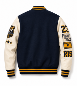 เสื้อแจ็คเก็ตหนังสไตล์ Letterman สีเขียวเรโทร ยี่ห้อ Furat Leathers สำหรับผู้ชายและผู้หญิง สไตล์วิทยาลัย สตรีทแวร์ สีแดงขาว ระบายอากาศได้ดี กันลม - Product Image 5