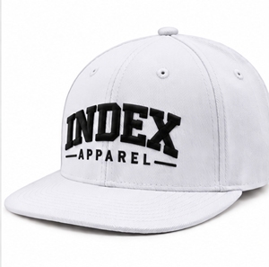 Casquette snapback 6 panneaux blanche Index Apparel avec broderie noire, style streetwear unisexe pour adultes - Product Image 4