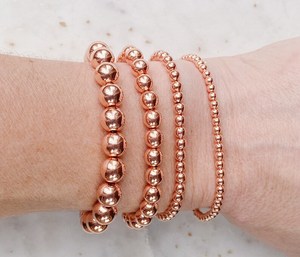 <b>Copper</b> Bead Bracelet Stackable Bracelet Layered Jewelry Stretch Bracelet Handmade Jewelry <b>Copper</b> Ball Beads Elegant Fashion - Product Image 1