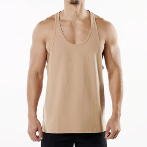 Débardeur de sport respirant et à séchage rapide pour homme, col en V, en polyester/coton, personnalisable, vente en gros, article très demandé - Product Image 4