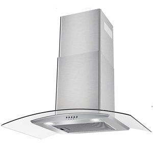 Cappa aspirante da parete da 30 pollici 450CFM in vetro temperato con ventilazione, ventola a 3 velocità e luci LED - Product Image 1