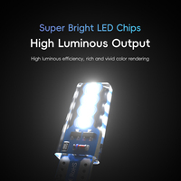 Ampoule de voiture T10 - Ampoule LED stroboscopique à 8 LED entièrement recouverte de silicone, haute luminosité, multicolore, petite ampoule de lecture