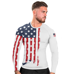 Camiseta Deportiva Unisex de Manga Corta con Estampado de Bandera Americana por Sublimación, Secado Rápido, Transpirable, 100% Poliéster, MMA BJJ, Camisetas Deportivas Personalizadas - Product Image 5