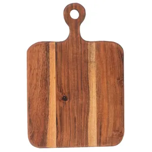 Planche à découper rectangulaire en bois d'acacia avec poignée et trou de suspension, non toxique, durable, passe au lave-vaisselle, planche à découper et à servir - Product Image 3