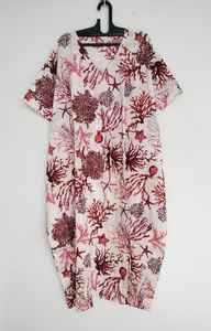 ชุดเดรสผ้าฝ้ายพิมพ์ลายปะการังสไตล์โบฮีเมียน สำหรับคลุมชุดว่ายน้ำ เหมาะสำหรับใส่ไปรีสอร์ทและวันพักผ่อน - Product Image 3