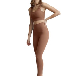 Conjuntos Deportivos de 2 Piezas para Mujer, Leggings Sólidos de Cintura Alta con Sujetador Deportivo Elástico Acolchado, Ropa de Gimnasio de Talla Grande - Product Image 5