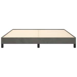 Cadre de lit rembourré en velours gris foncé 100% polyester, fabriqué en contreplaqué et bois d'ingénierie - Product Image 5