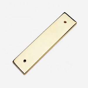 Poignée de meuble moderne rectangulaire en laiton avec plaque arrière, finition dorée, durable, design traditionnel, pour commode et armoire - Product Image 6