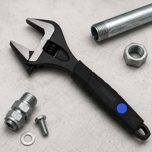 Clé à molette réglable à mâchoires larges en acier à haute teneur en carbone, clé robuste pour la plomberie, l'entretien d'atelier automobile, la réparation de bricolage, outil professionnel - Product Image 3