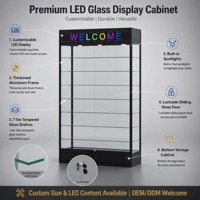 Vitrine LED en verre à 7 niveaux, cadre en aluminium avec écran LED, porte coulissante verrouillable – Meilleures ventes