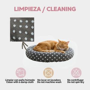 Cama Redonda para Mascotas Yommy, para Perros y Gatos, Suave, Cálida y Esponjosa con Diseño de Puntos para Amigos Pequeños - Product Image 5