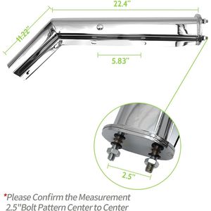 Support de fixation métallique robuste à ressort, chromé, pour garde-boue réfléchissant, avec espacement des boulons coudés de 2,5 po et longueur de 30 po, pour semi-remorque - Product Image 5
