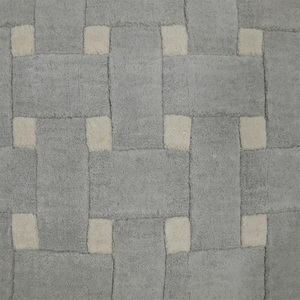Alfombra DECORDEC Gris Marfil de Lana Tejida, Ecológica, Antideslizante, Moderna, con Diseño Geométrico para Sala de Estar, Dormitorio, Hotel - Product Image 4