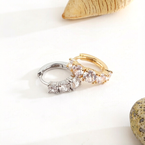 Pendientes de Aro al por Mayor de Oro Sólido de 14K con Diamantes Cultivados en Laboratorio, Pendientes de Aro de Moda para Mujer, Pequeños y Delicados de Lujo Ligero - Product Image 4