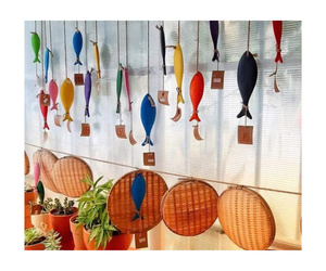 Modèle de poisson en bois artisanal, figurine de poisson faite à la main, décor de poisson en bois peint ou non peint pour la décoration intérieure et la décoration côtière - Product Image 4