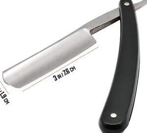 High Quality German Stainless Steel <b>Men's</b> Beard Shaving Razor Cut Throat Design with Wooden Handle shaving razor for sale - Product Image 4