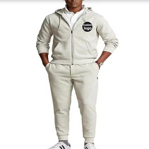 Proveedores de alta calidad, conjunto deportivo de 2 piezas personalizado para hombre, ropa de calle de invierno, conjunto de chándal 100% algodón para gimnasio y jogging. - Product Image 1