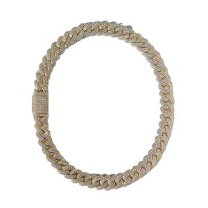 VVS Moissanite Gargantilla Collar 15mm Diamante Prong Cadena cubana 18K Oro amarillo Hip Hop Hombres Miami Cuban Link Cadenas Collar - Product Image 1
