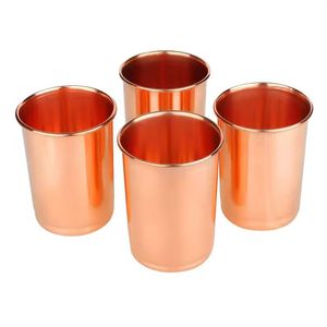 Polished and Hammered Copper Tumbler Eco Friendly Rustic <b>Drinkware</b> for Water Juice Cocktail Home Kitchen Bar Use - Product Image 5
