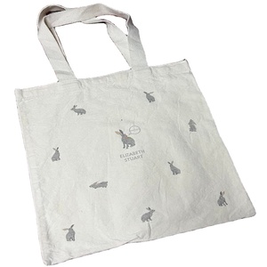 Customizable Recycled Cotton Shopping <b>Tote</b> <b>Bags</b> <b>Canvas</b> Design with Letter Pattern and Logo Printing Recyclable Material - Product Image 2