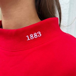 Philly Custom Greek Apparel <b>Mock</b> <b>Neck</b> Crew <b>Neck</b> Sweatshirt Sorority Fraternity Chenille Patch Cotton Fleece Men Women Youth - Product Image 2