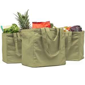 Sac fourre-tout en toile de coton écologique avec logo personnalisé sac fourre-tout en coton de mode pliable et durable à fond carré personnalisable - Product Image 3