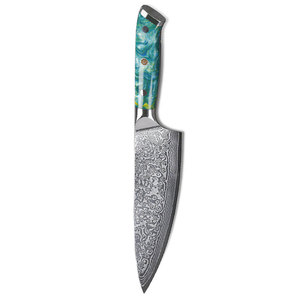 Couteau de chef en acier Damas haut de gamme, outil de cuisine professionnel avec manche équilibré pour un meilleur contrôle - Product Image 4