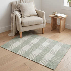 High Demanded Plaid Cotton Area Rug 2x3 Rectangle Low Pile Reversible Living Room Rug Pure Cotton Flat <b>Weave</b> Cotton RUGS - Product Image 1