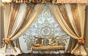 Beaux rideaux de velours brodés pour Haldi Mehendi décor décor de mariage rideaux brodés mariage indien Sangeet rideaux - Product Image 6