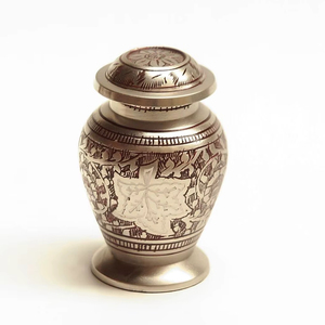 New And Trending Design Artistic Engraved Aluminum Cremation Urn For Expressing Deep Love Through Meaningful <b>Memorial</b> Details - Product Image 1