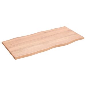 39.4 con bordo vivo in legno massello marrone chiaro in rovere "x 19.7" x 0.8 "piano tavolo per la casa trattati - Product Image 2