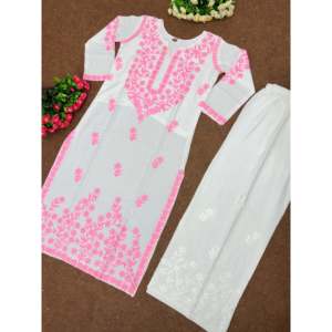 Hermoso Top Bottom Plazzo para mujer con trabajo cosido-Conjunto elegante - Product Image 3