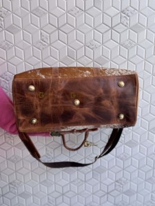 Nouvelle arrivée de sacs à bagages en cuir de vachette véritable multi-usages faits à la main sac de voyage unisexe cheveux sur la peau grande taille sacs multi-usages - Product Image 5