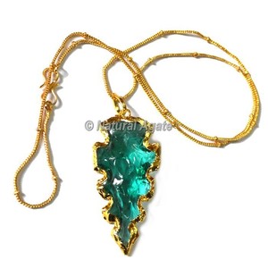 Collar con Punta de Flecha de Ágata Plateada con Borde Dentado - Fabricante Ecológico de Flechas Electrochapadas para Feng Shui - Product Image 6