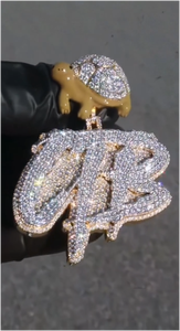 Colgante Personalizado con Nombre de Rapero, Estilo Hip Hop, con Incrustaciones de Moissanita, para Hombre y Mujer, Plata 925, Moissanita VVS - Product Image 5