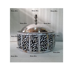 Wooden And Steel Casserole Serving Dish With Glass Lid Deluxe Quality Round Shape Hot Pot At Affordable Price - Product Image 5