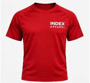 Camiseta de Manga Corta Roja para Hombre, Corte Regular, Cuello Redondo, Estampada, de Secado Rápido, Informal, Marca Index Apparel - Product Image 1