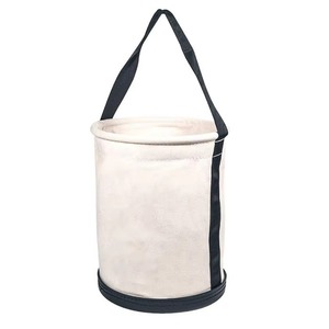 Heavy Duty Canvas Tool Bucket 14 Inner Pockets Tapered Wall Plastic Bottom High Load Universal Tool Bag Trendy for Construction - Product Image 2