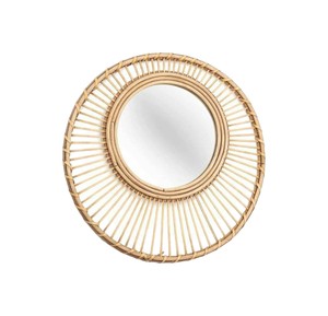 Eco Friendly <b>Hanging</b> Spoke <b>Round</b> <b>Mirror</b> Rattan Kids Room Wall Decor Hand Woven Natural Wicker Wall <b>Mirror</b> Rattan Decor Price - Product Image 4