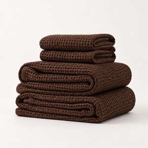 Juego de Toallas de Baño de Algodón Tipo Waffle de 400 a 599 GSM, Colores y Logotipo Personalizados para Compradores Mayoristas de Marca Privada - Product Image 3