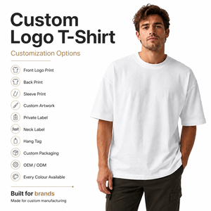 Camiseta de Hombre con Logotipo Personalizado en la Parte Delantera, 240 GSM, 100% Algodón, Cuello Redondo, Hombros Caídos, Impresión Serigrafiada, Antiencogimiento - Product Image 1
