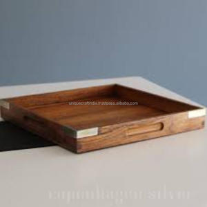 Bandeja WoodAura Heritage de Madera de Mango con Asas Grabadas a Mano, Superficie Natural Lisa, Plato de Servir Artesanal Premium, Elegante - Product Image 3