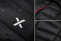 Veste de moto pour homme X Sports City, en tissu matelassé, imperméable, avec système de ventilation, réfléchissant, pour la sécurité
