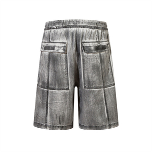 Shorts en jean amples pour hommes, coupe large, style urbain décontracté, délavage rétro, streetwear oversize, respirant, effet whisker, collection 2026, vente chaude - Product Image 2