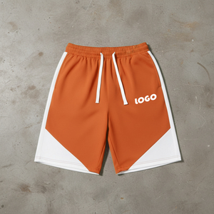 Shorts de hombre de alta calidad estilo streetwear, con logo bordado personalizado, de tela gruesa, dos tonos, con bolsillos laterales, transpirables. - Product Image 3